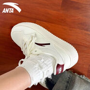 安踏女鞋運動(dòng)板鞋冬季新款2025厚底小白鞋學(xué)生增高百搭休閑運動(dòng)鞋子女 【IP：輕程】絳紅色 36 【官方正品-現貨秒發(fā)】