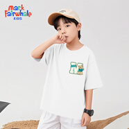 馬克華菲男童短袖t恤2025新款男孩衣服夏裝純棉童裝洋氣兒童上衣夏 m棒球熊K白 120 尺碼偏小，建議拍大一碼