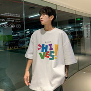 晨瑞杰夏季13初中生純棉短袖T恤男孩15青少年16中學(xué)生男裝12-18歲高中生 白色 S