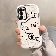 鯨赤適用于OPPOReno5手機(jī)殼OPPOReno5Pro/Reno5K保護(hù)套女款卡通網(wǎng)紅新款卡通小狗全包軟殼手繩OPPOReno 【白泡芙殼】【Hello小狗】 OPPO Reno5