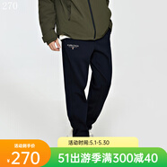 卡帕（Kappa）休閑褲新款男不倒絨運動(dòng)褲簡(jiǎn)約加絨長(cháng)褲小腳衛褲 暗夜藍黑-906 M