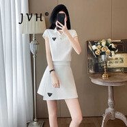 JVH香港潮牌POLO衫裙褲套裝女 2025夏季新款休閑運(yùn)動短款T恤短褲裙子 白色 M