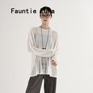FAUNTIE LUNA長(zhǎng)袖T恤女罩衫涼感輕薄透氣寬松落肩萊賽爾面膜休閑裸感圓領(lǐng)T恤女 貝殼白 S
