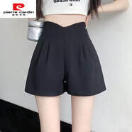 皮爾卡丹（pierre cardin）2025新款西裝高腰a字短褲梨形身材姐妹春夏百搭款顯瘦顯腿長(cháng) 新款【黑色】330克直貢呢西裝面 XS 腰圍58/建議60-70斤