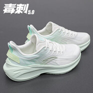 anta kids安踏輕質(zhì)跑步鞋女夏季新款女鞋氫跑有氧運(yùn)動(dòng)鞋網(wǎng)面透氣學(xué)生跳繩鞋 5552-10象牙白/淺曦綠【毒刺5】 38.5