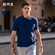 布先生新款polo衫男士短袖翻領(lǐng)POLO衫男裝衣服打底衫t恤 AT10508 深藍(lán) M (170)