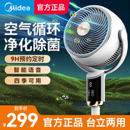 美的（Midea）電風(fēng)扇空氣循環(huán)扇落地扇智能語(yǔ)音遙控家用大風(fēng)力輕音四季凈化扇-A 極地白【智能語(yǔ)音款+3天1度電更節(jié)能】