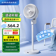 amadana艾曼達(dá)負(fù)離子凈化空氣循環(huán)扇家用低耗能風(fēng)扇語(yǔ)音控制臺(tái)立兩用循環(huán)落地扇 遙控C2 富士白