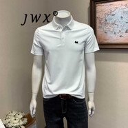 JWX香港潮牌修身短袖POLO衫男 2025夏季新款休閑百搭透氣通勤修身T恤 白色 3XL