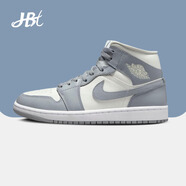 耐克（NIKE）【潮】女鞋Air Jordan中高幫aj1減震休閑透氣防滑運動籃球板鞋 BQ6472-115 灰白色 36.5