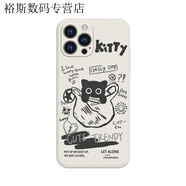 派欽適用于iPhone 15ProMax手機殼蘋(píng)果15/14不撞款k50紅米mate60榮耀vivo手機殼 袋子小黑貓【升級版-磨砂古董白軟殼】 iPhone 6Plus/6SPlus 通用