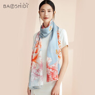 寶石蝶真絲絲巾禮盒100%桑蠶絲圍巾女旗袍披肩女?huà)寢屌招履甓Y物女