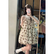 榮西圖娃娃領(lǐng)碎花蓬蓬裙公主連衣裙兩件套小個子女夏 套裝 S