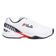 斐樂(lè )（FILA）男鞋 Volley Zone 匹克球鞋緩震舒適專(zhuān)項運動(dòng)鞋 男士休閑鞋小白鞋 白黑 1PM00594-125 41
