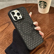 機旺馬適用蘋(píng)果15promax手機殼新款iphone14硅膠蘋(píng)果13pro全包防摔12男 透氣散熱鏡頭蓋支架殼石墨黑支 iPhone15