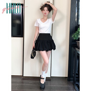 Halo Queen半身裙女蝴蝶結系帶A字裙夏季小個(gè)子顯瘦甜美蓬蓬裙子H52B058