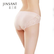 金三塔女式內(nèi)褲女桑蠶絲真絲花邊中腰無痕三角褲NZF7A204