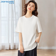 真維斯（JEANSWEST）短袖t恤女純棉夏季寬松oversize大版休閑潮流半袖上衣女白色XL