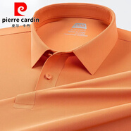 皮爾卡丹（pierre cardin）短袖t恤男士無(wú)痕夏季休閑商務(wù)翻領(lǐng)polo衫爸爸裝涼感薄體恤 愛(ài)馬橙 M 170 【適合100-120斤】