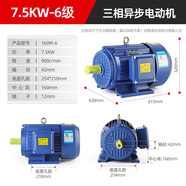 諾遲三相異步電動(dòng)機(jī)電機(jī)380v銅0.75/1.1/1.5/2.2/3/4/5.5/7.5KW千瓦 三相7.5KW-6級(jí)/900轉(zhuǎn) 銅芯大馬力款