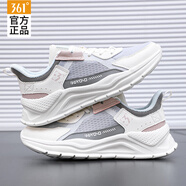 361°女鞋運動(dòng)鞋女夏季休閑鞋新款網(wǎng)面輕便透氣跑步鞋軟底旅游鞋子女 羽毛白/石墨灰-9 (網(wǎng)紗) 37