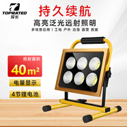 探長(cháng)充電式LED投光燈戶(hù)外工程工地應急照明便攜擺攤手提探照燈球場(chǎng)燈 1000W遠射（8-14小時(shí)）100粒燈珠