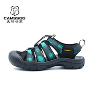 南山豹美駱世家(Camssoo)意大利專供男女真皮包頭防滑戶外溯溪速干 干涼 黑綠色 36
