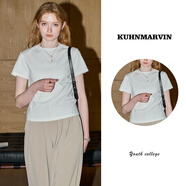 庫(kù)恩瑪維（KUHNMARVIN）【萊賽爾】基礎(chǔ)短袖T恤女2025年夏新款簡(jiǎn)約百搭純色上衣K37529 白色 M