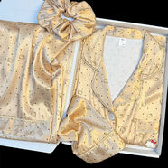 FHHUABD可愛(ài)Kitty貓睡衣女款春秋季冰絲綢長(cháng)袖長(cháng)褲薄款家居服時(shí)尚兩件套 長(cháng)-【套裝】波點(diǎn)小貓 (無(wú)發(fā)圈) L 95-110斤