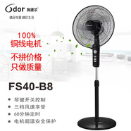 奧德?tīng)栯婏L(fēng)扇家用落地扇100%銅線(xiàn)電機(jī)超大風(fēng)量輕音定時(shí)搖頭 B8黑色