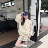 榮西圖（RONGXITU）復(fù)古撞色棒球服外套抽繩半身裙2025夏季新款時尚女裝顯瘦 藍色裙子 S