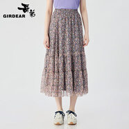 哥弟（GIRDEAR）女裝2025夏季新款甜美減齡松緊腰半身裙1200355 粉碎花 L (4碼)