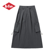 Lee Cooper/李庫珀 休閑長裙女2025春夏季新款潮流半身裙子女士薄款 灰色 XS 【建議65-85斤左右】