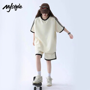 MJ STYLE短袖短褲套裝女2025夏季女裝新款潮流運(yùn)動(dòng)休閑家居服套裝t恤褲子