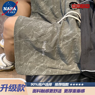 NASALIKE字母刺繡休閑短褲男夏季新款外穿美式潮牌寬松運(yùn)動(dòng)休閑五分褲子男 【高質(zhì)量升級(jí)版】橄欖綠 2XL 建議體重140-150斤