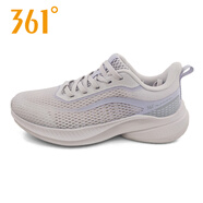 361°跑步鞋女2025夏季新款網(wǎng)面舒適透氣跑鞋休閑百搭運動(dòng)鞋女 薄霧灰/粉筆紫 35