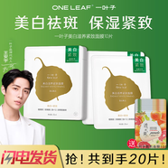 一葉子面膜美白補水保濕祛斑淡斑提亮膚色滋潤免洗面膜美白補水面膜 新美白補水面膜套餐20片