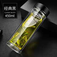 希諾（heenoor）官方艦旗店2025摔不爛鋼化玻璃杯500ml耐摔高溫硼硅雙層玻璃杯保 加厚款黑色ml  450ml 0只