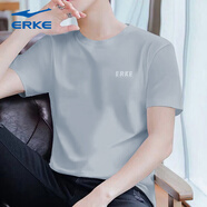 鴻星爾克（ERKE）短袖t恤男品牌旗艦夏季2025新款速干透氣短T半袖polo衫男裝R 2099云灰色（100%聚酯纖維） XL