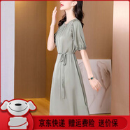 ac mmng品牌大牌真絲連衣裙子女2025夏季新款寬松氣質(zhì)緞面桑蠶絲長(cháng) L 105-120斤