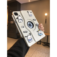 兜兜格立體帕恰狗適用ipad11/10代保護套360旋轉蘋(píng)果Air7/6/5平板殼13寸卡通潮牌iPadPro11英寸mini7皮套 旋轉【白色】BB帕恰狗立體公仔++筆槽套+鋼化膜 iPad 第11