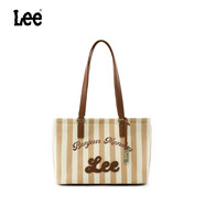 Lee2025新款大容量托特包單肩手提電腦包女士包包男女通勤大學(xué)生書(shū)包 2025年新款 棕白條紋