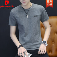皮爾卡丹（pierre cardin）男士短袖2025新款夏季男裝夏裝薄款上衣服半袖純棉體恤衫夏天潮流 QY639深灰 M 【建 議：85斤至100斤】