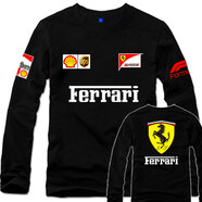 吉賽倫法拉利衣服 FerrariSF1000 F1方程式賽車服春秋男t恤打底體恤 法拉1 黑色 S 150-160CM 80-100斤