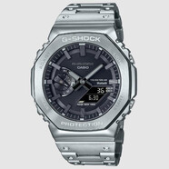 卡西歐（CASIO）男表 G-SHOCK系列全自動日歷藍牙連接時尚運動休閑手表 鋼帶銀色 GMB2100D-1A