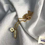 古苒膠囊藥丸項鏈吊墜毛衣鏈男女鎖骨日潮品牌小眾設計簡(jiǎn)約配飾 金