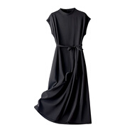 絲柏舍收腰連衣裙2026夏裝新款女裝時(shí)尚圓領(lǐng)中長(cháng)款氣質(zhì)A字裙