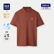 海瀾之家（HLA）POLO衫男25新款【蛇年發(fā)財】賀歲涼感短袖男夏季 磚紅5U L 175/92A 推薦137~150斤