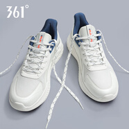 361°男鞋運動(dòng)鞋2025夏季網(wǎng)面透氣減震軟底跑步鞋男士防滑耐磨休閑鞋男 羽毛白/工業(yè)藍 41