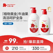 紅色小象牛油果身體乳500ml+洗沐二合一786ml 保濕補(bǔ)水兒童洗護(hù)